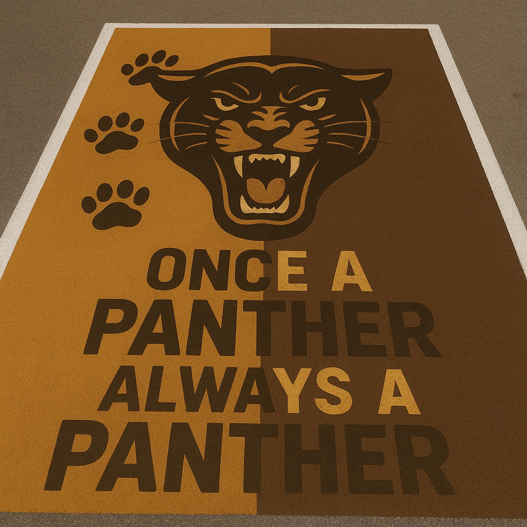 Below is an AI-generated image as an example of a painted parking spot.