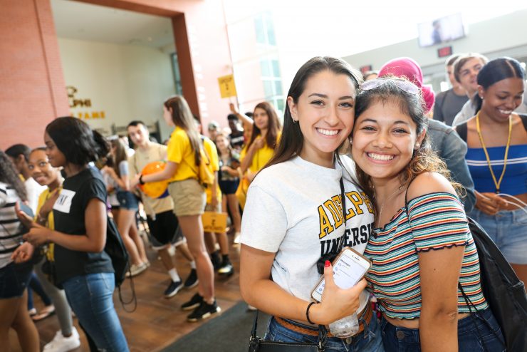Students enjoying a club fair on campus