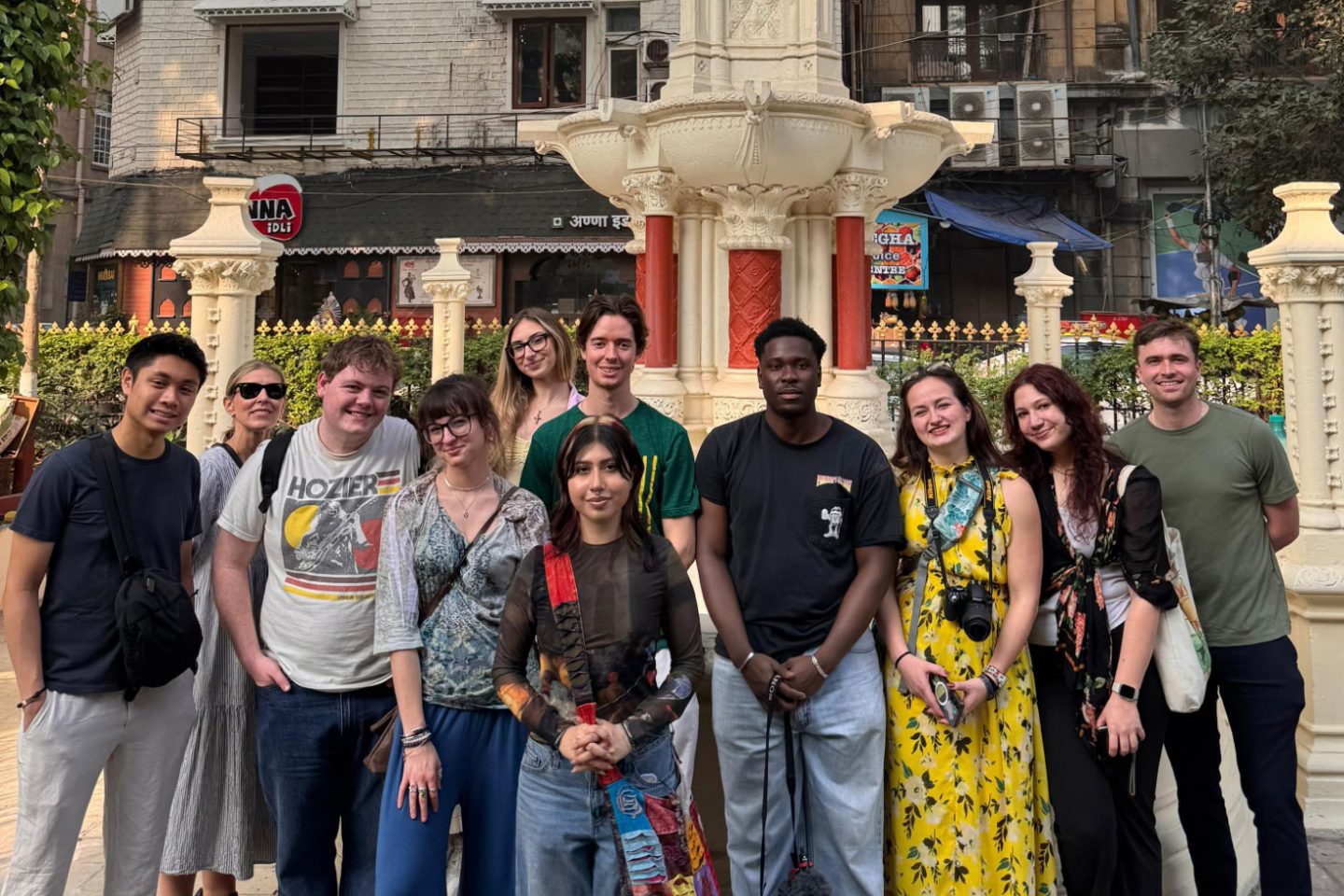During a walking tour of Mumbai, students discovered how the city’s churches, architecture, and public spaces reveal the lasting impact of its colonial history.