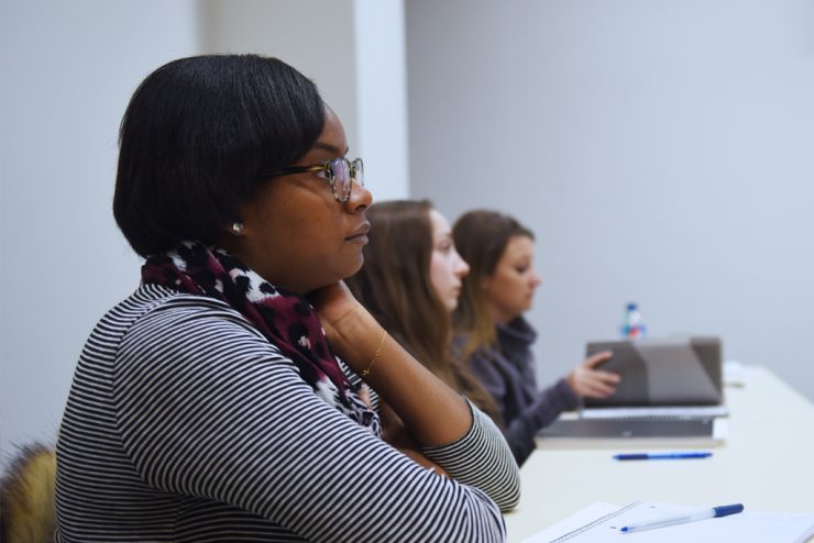 Focused student in classroom