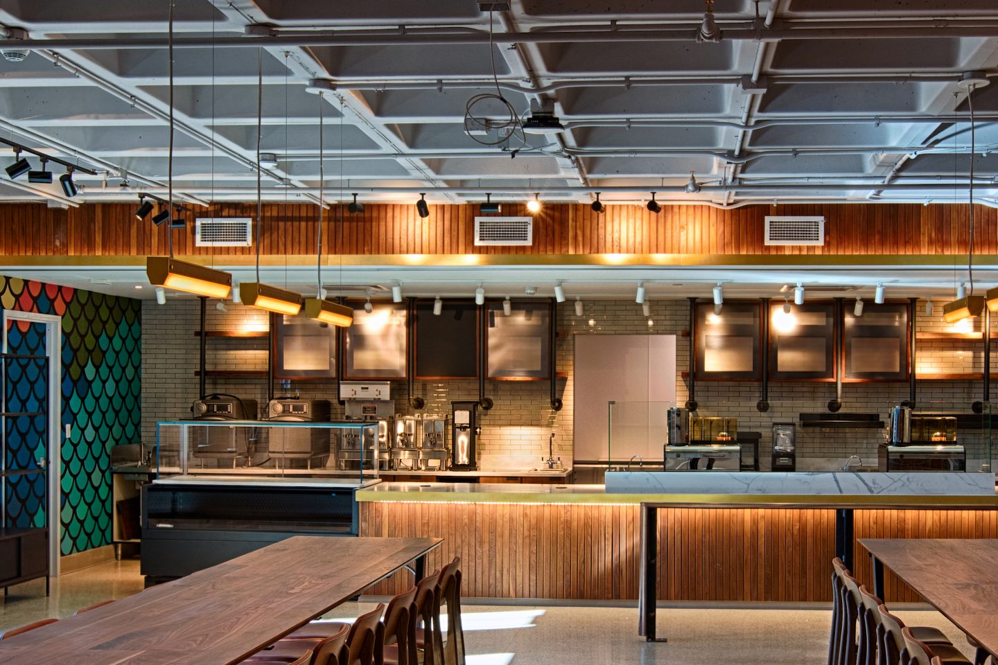 Counter space at the full Starbucks in the UC