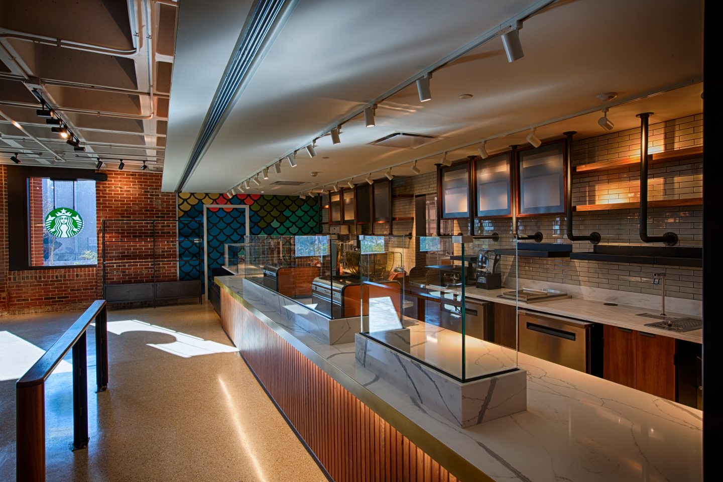 The counter at the full Starbucks in the UC