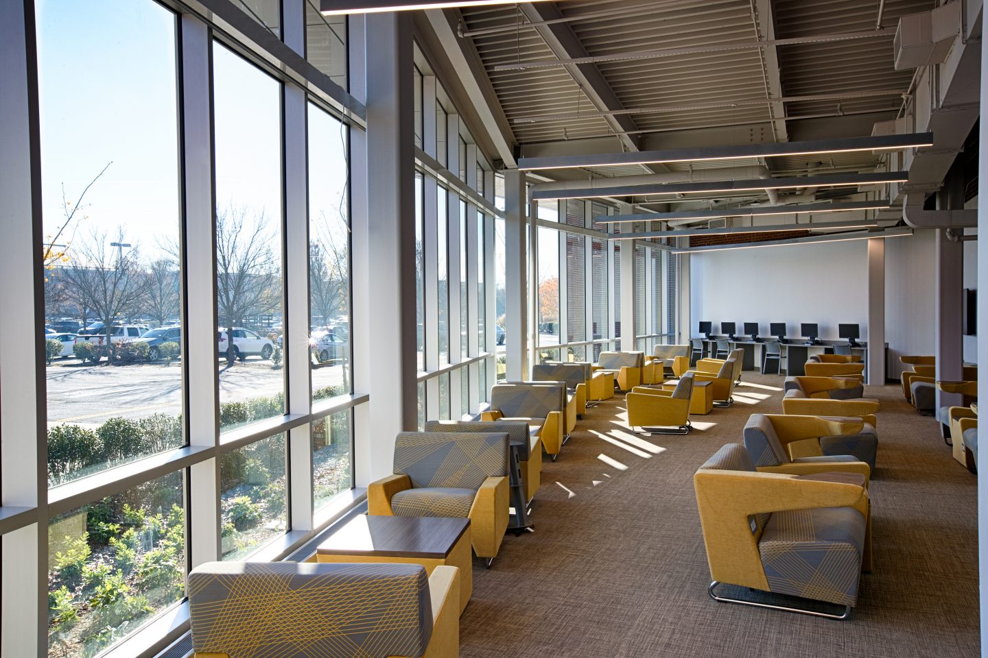 Seating area in the student lounge on the first floor of the the UC