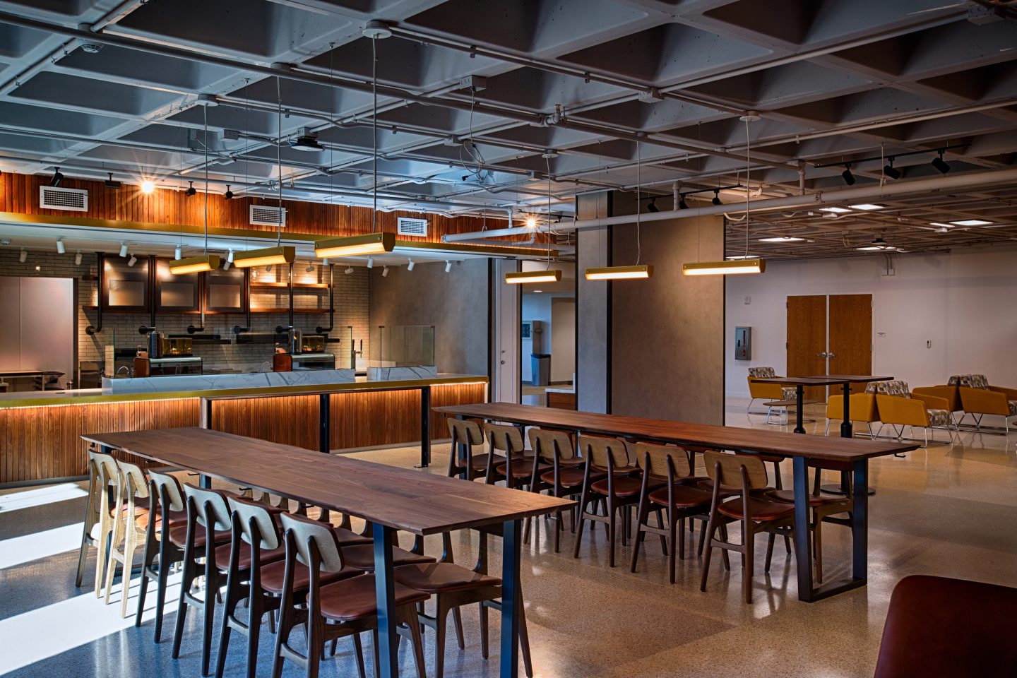 Seating space at the full Starbucks in the UC