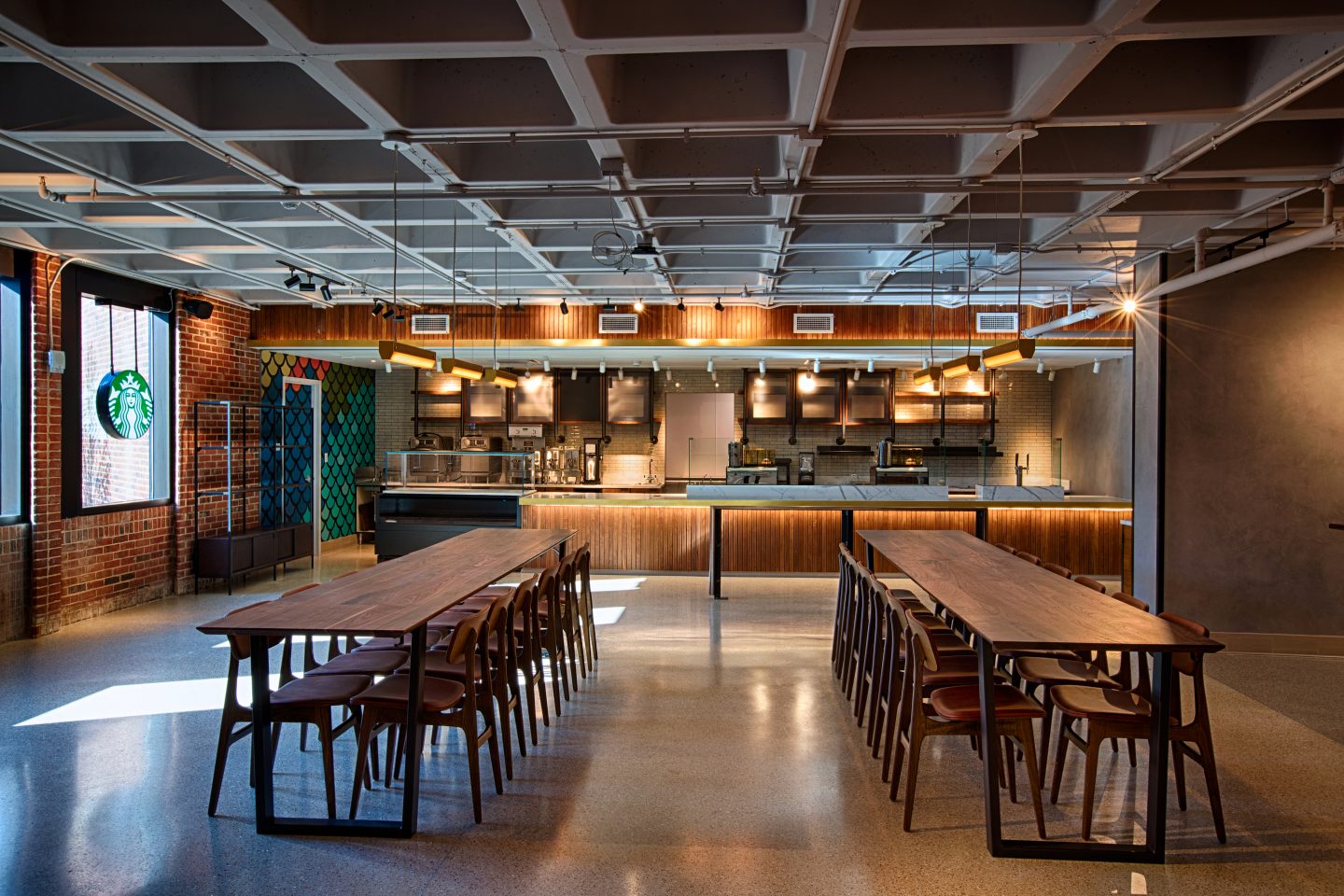 Counter space at the full Starbucks in the UC