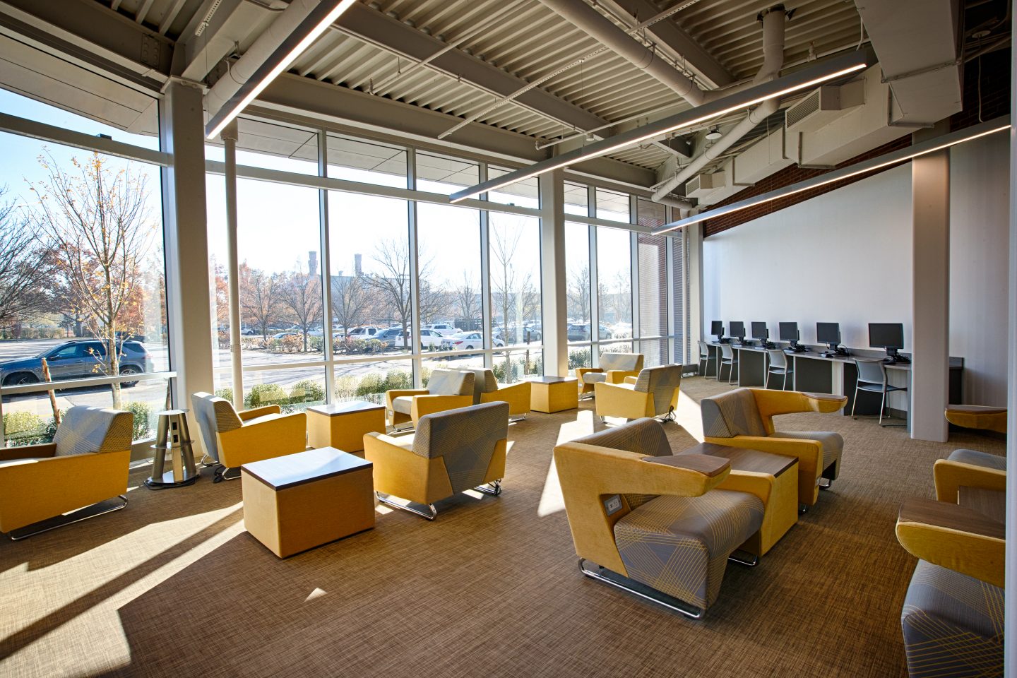 Seating area in the student lounge on the first floor of the the UC