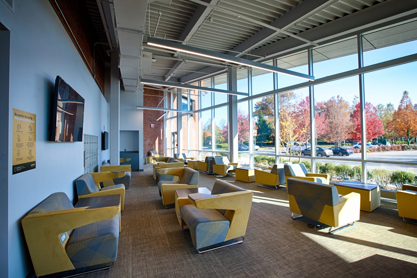 Seating area in the student lounge on the first floor of the the UC