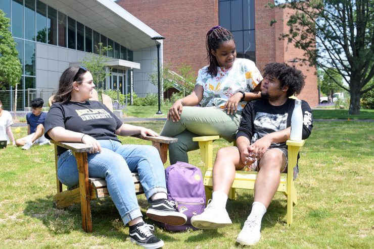 Adelphi students in front of the UC