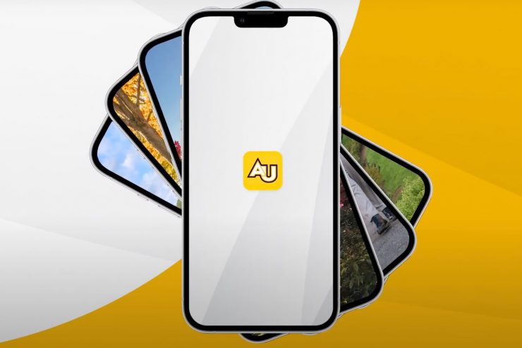 Adelphi Mobile app on a phone