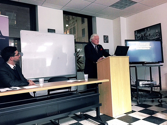 Dr. Weiskel giving his presentation on Climate Change at Bard College’s Globalization & International Affairs Program with Professor Peter DeBartolo as Moderator.