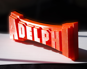 Makerbot 3D print of Adelphi athletics logo