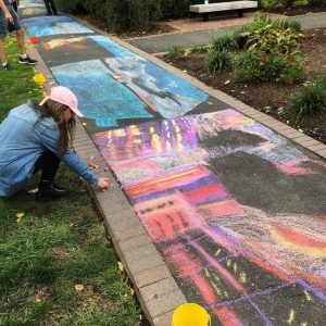 Landscape chalk drawing. Courtesy of @kellyannmonaghanart on Instagram.