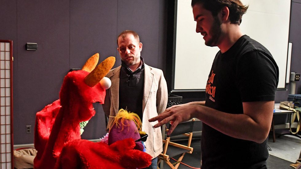 Sebastiano Ricci working with his puppets in class with professor John Drew