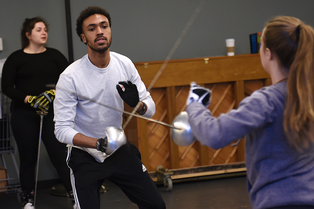 Adelphi Student fencing