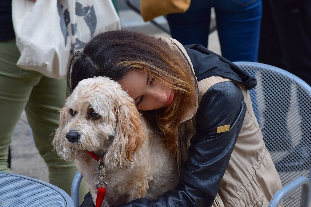 woman and dog