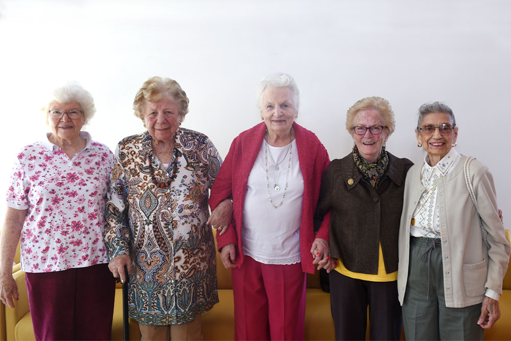 Claire Shulman, Ann Dick, Eleanor Moffatt, Mary Dewar and Dorothy Lornegan