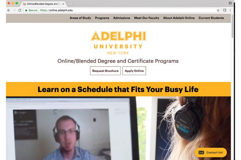 Adelphi promotes new online programs with new website