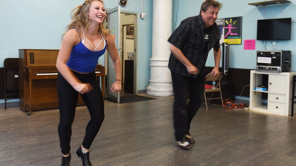 Alexa Annesse tap dancing during her internship.