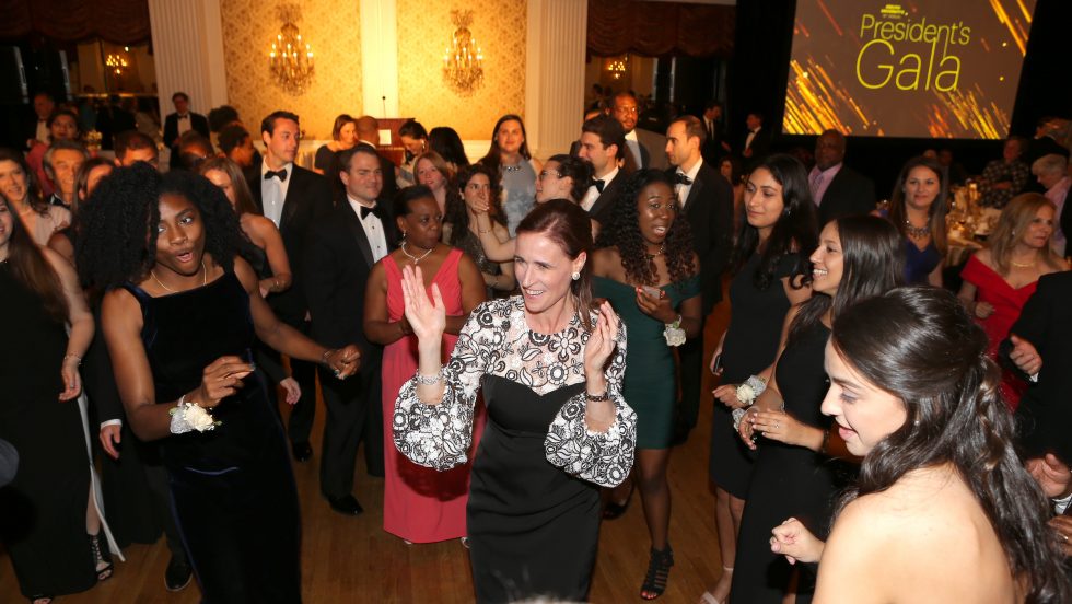 President Riordan dancing at the Gala