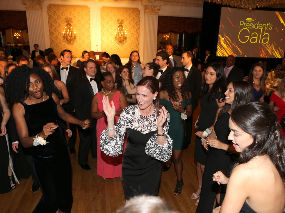 President Riordan dancing at the Gala