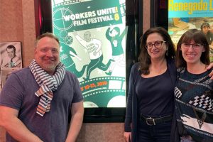 Woodbridge, Schimke, and Linne at Workers Unite Film Festival