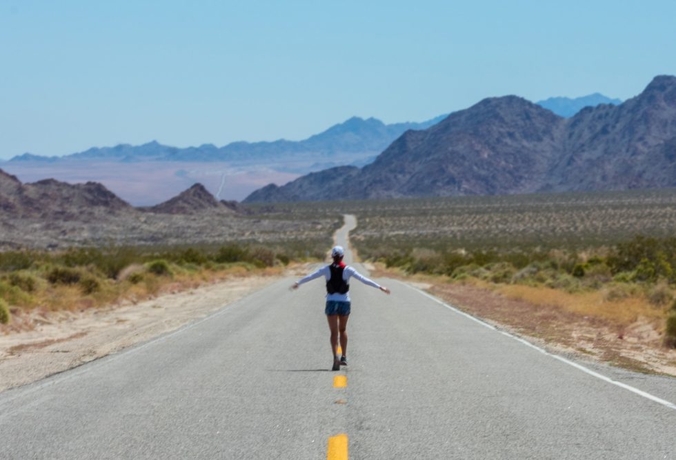 Molly Cuevas Running on a road