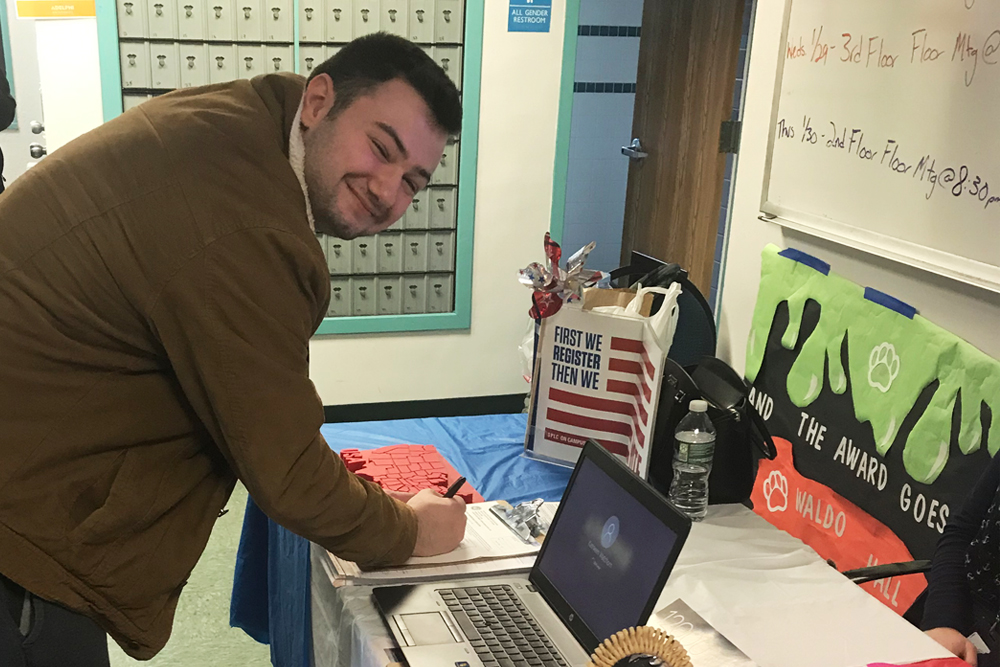 Student Registering to Vote