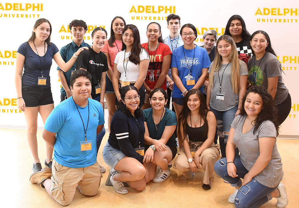 Students from Adelphi's Hispanic Community Partnership Program in August 2019