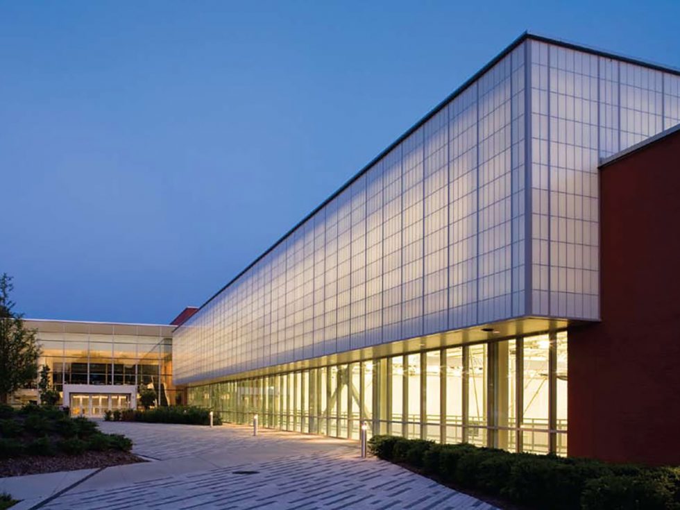 Adelphi CRS at twilight.