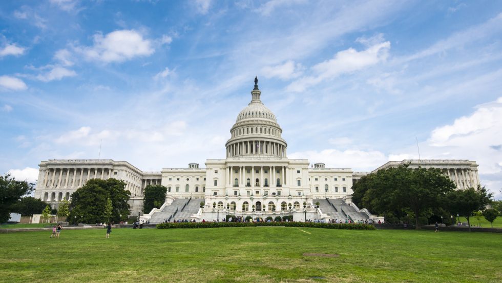 The exterior of the U.S. Capitol building.