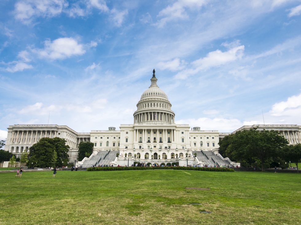 The exterior of the U.S. Capitol building.