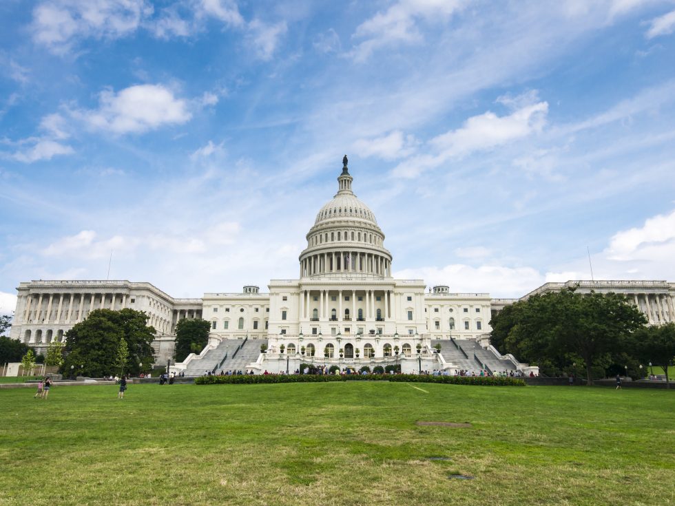 The exterior of the U.S. Capitol building.