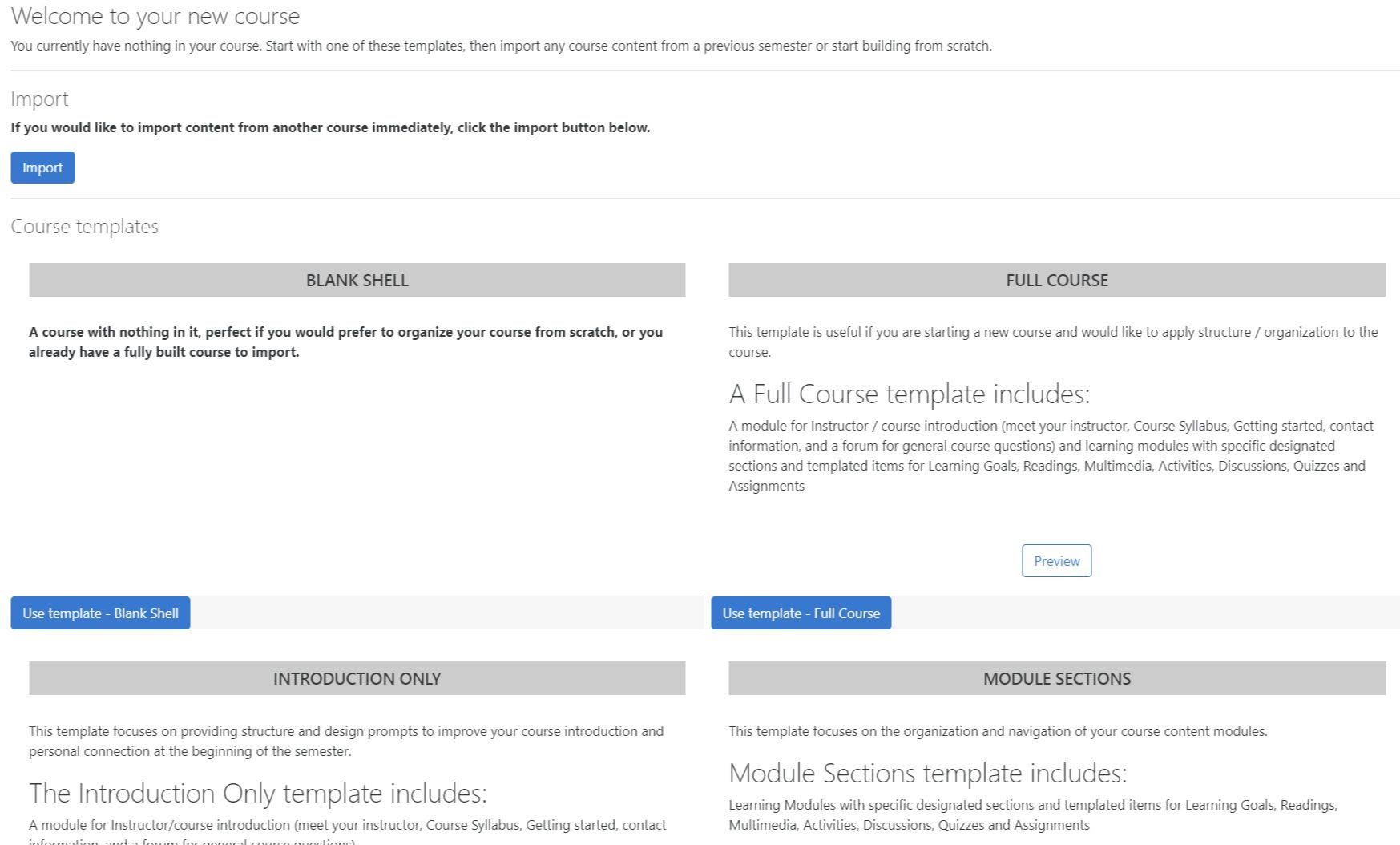 Moodle's new Course template
