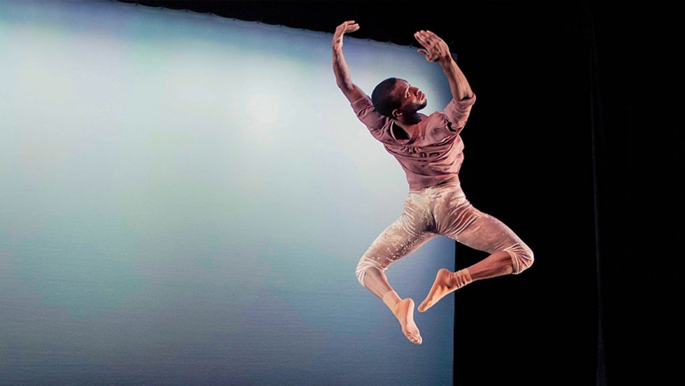 Taro Jones ’20 dancing mid leap