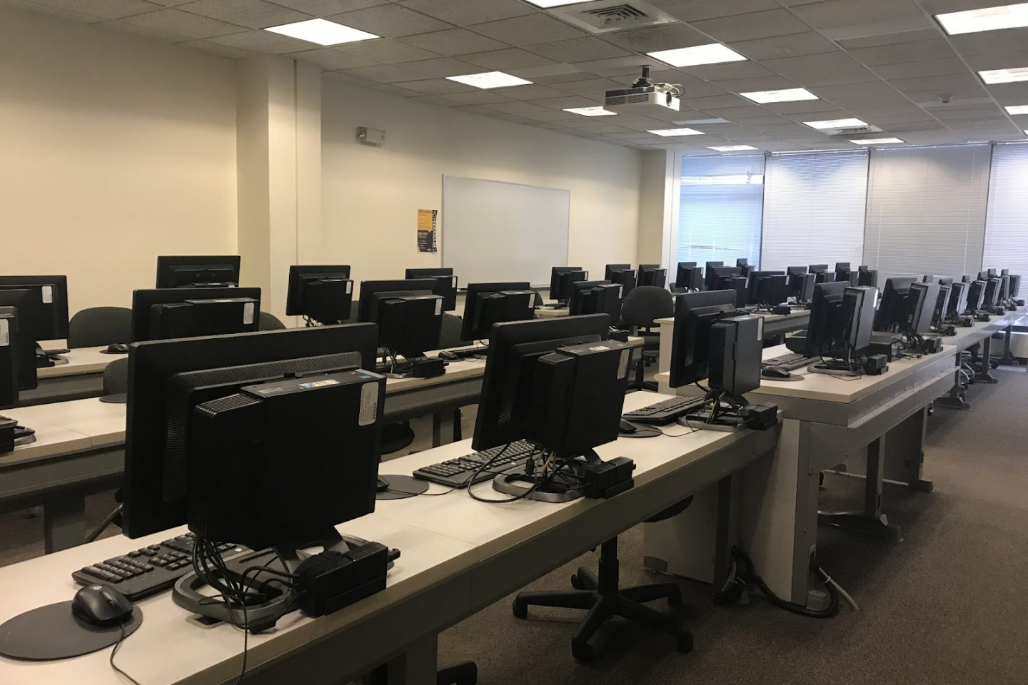 Rows of computers and technical equipment