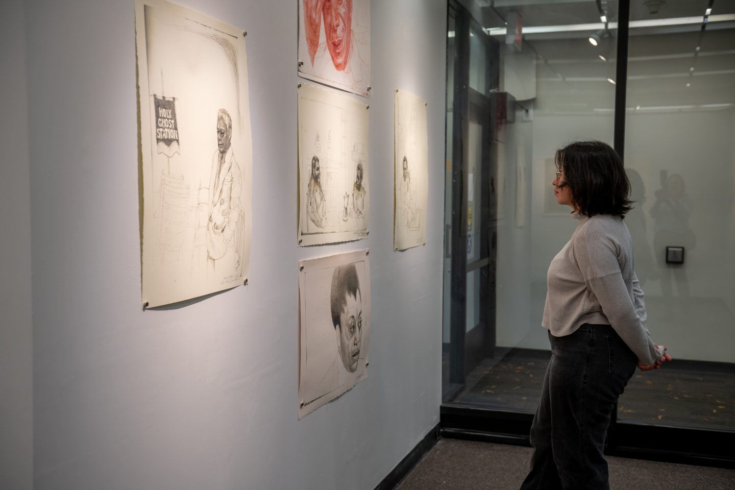Admire rotating exhibits and artwork in the first-floor Swirbul Library Mrs. Thomas J. Lovely Gallery, a cultural highlight of the library.