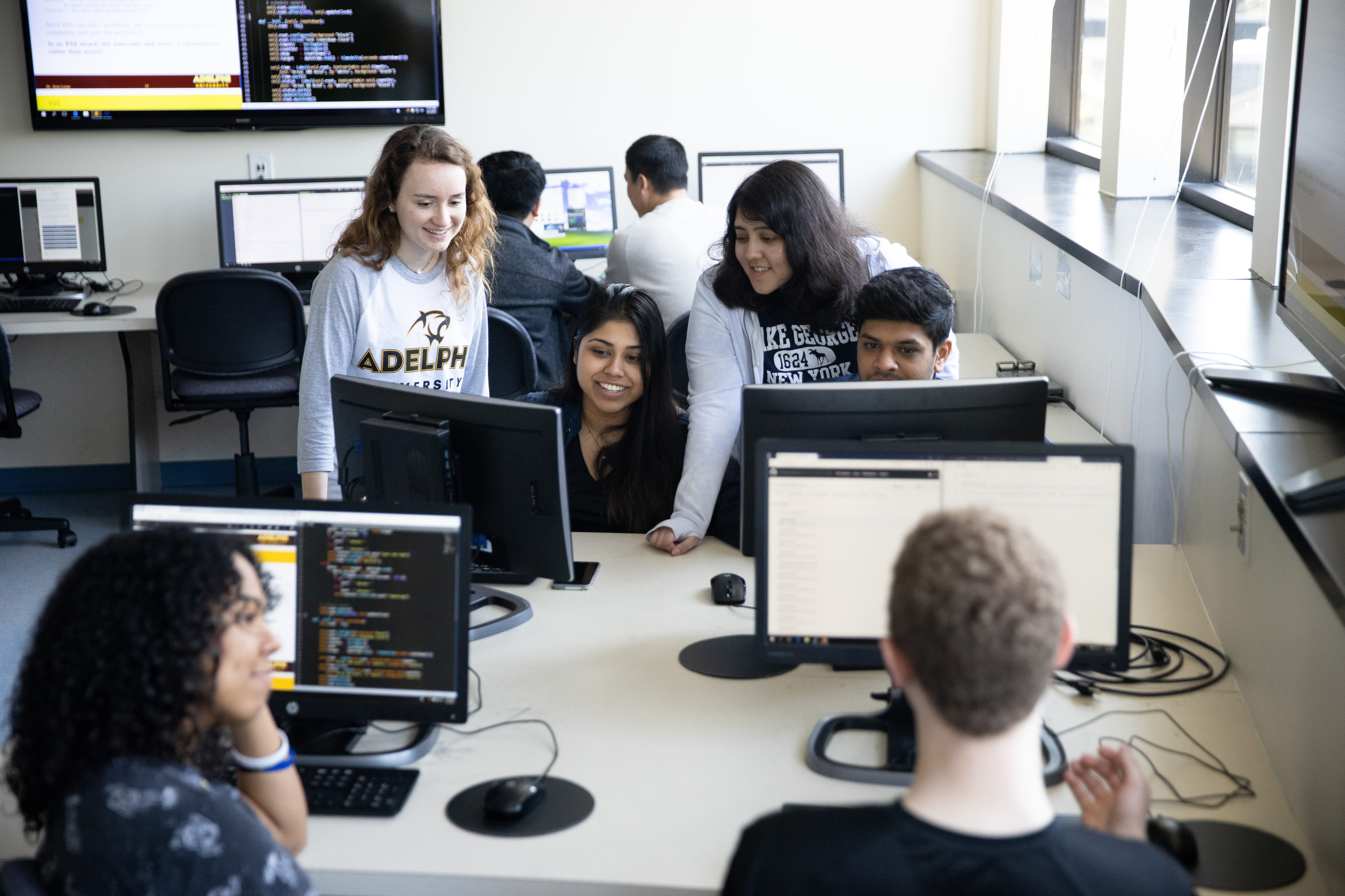 Computer lab and students