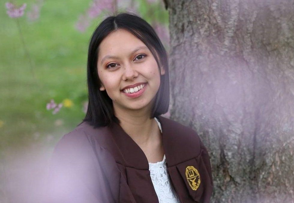 Gabi Vidad wearing her commencement regalia. 