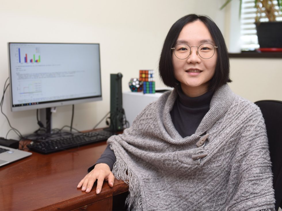 Nara Yoon, PhD in her office at Adelphi University.