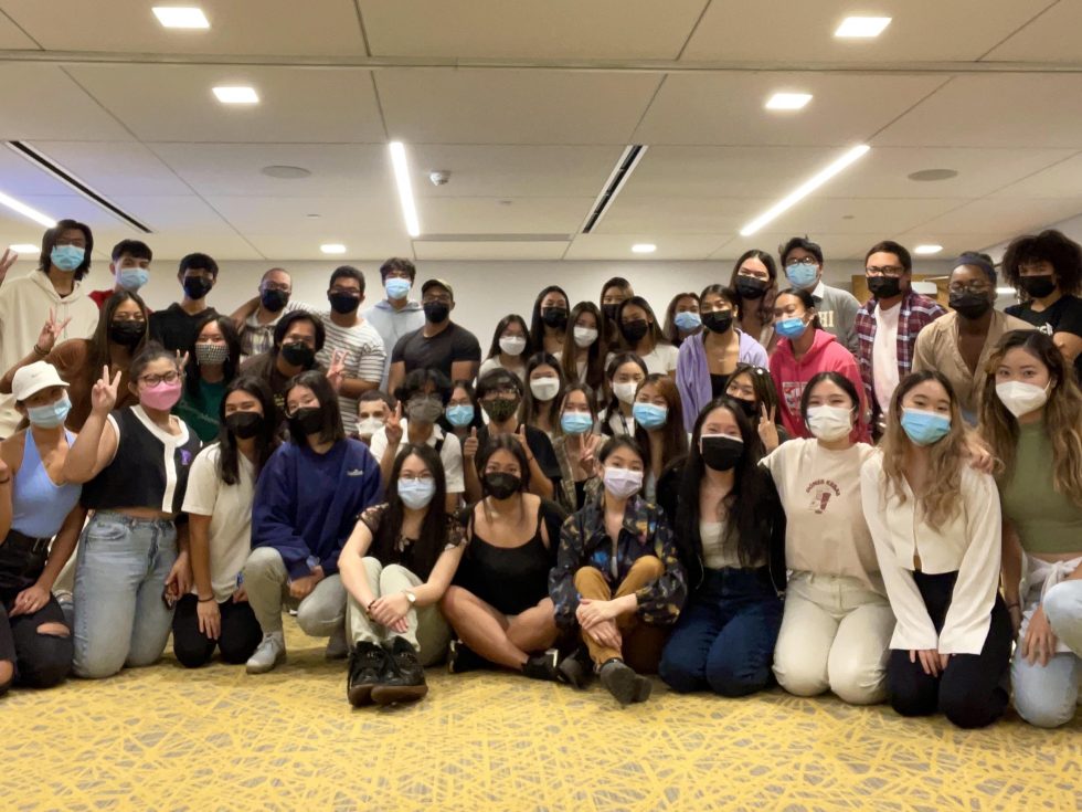 A group picture of Adelphi students wearing masks during a recent event held by the Society of East Asian Students.