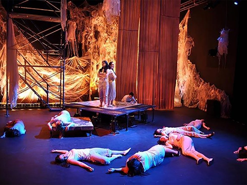 Stage scene from The Triangle Shirtwaist Fire Project