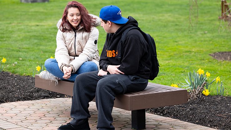 Students on Park Bench