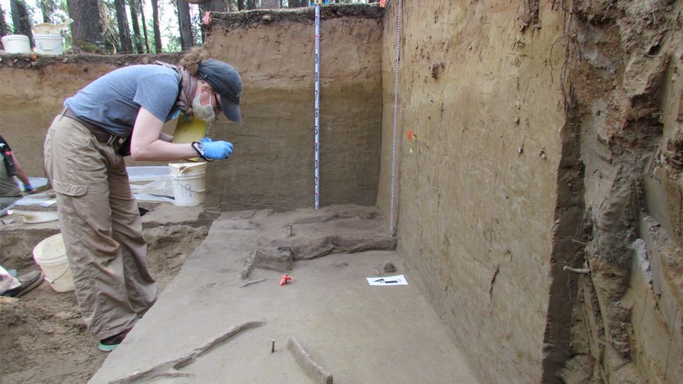 Kathryn Krasinski, PhD, assistant professor of anthropology on a dig.