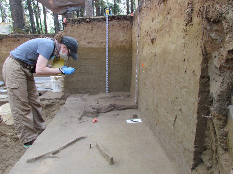 Kathryn Krasinski, PhD, assistant professor of anthropology on a dig.