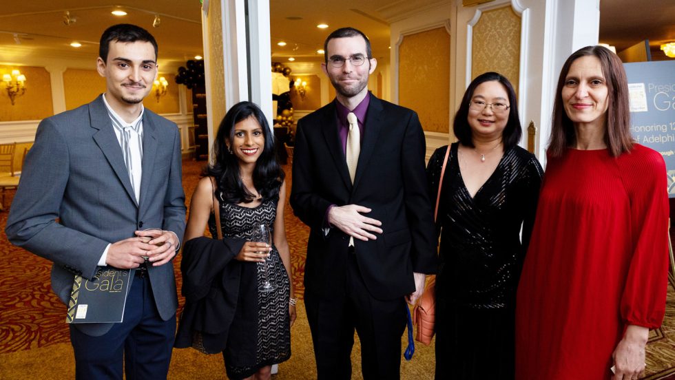 Recipients of the Patrick L. Ross Fellowship Fund with Derner School of Psychology professors at the 2022 President's Gala