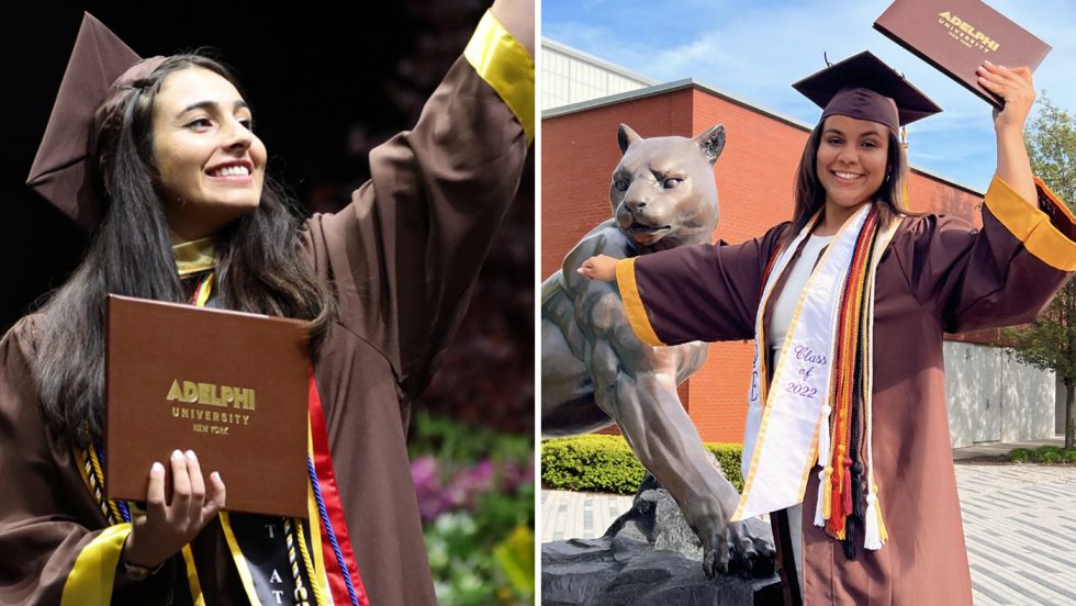 Carla Crump ’22 and Barbara Quagliardi ’22 - Two Adelphi University graduates from the Willumstad School of Business