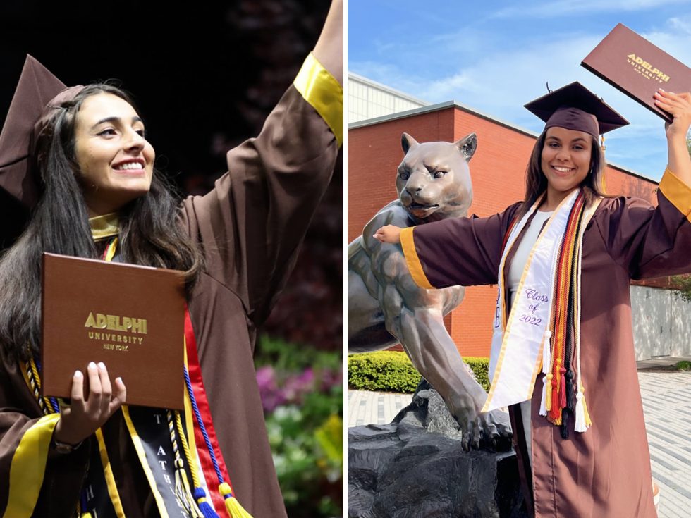 Carla Crump ’22 and Barbara Quagliardi ’22 - Two Adelphi University graduates from the Willumstad School of Business