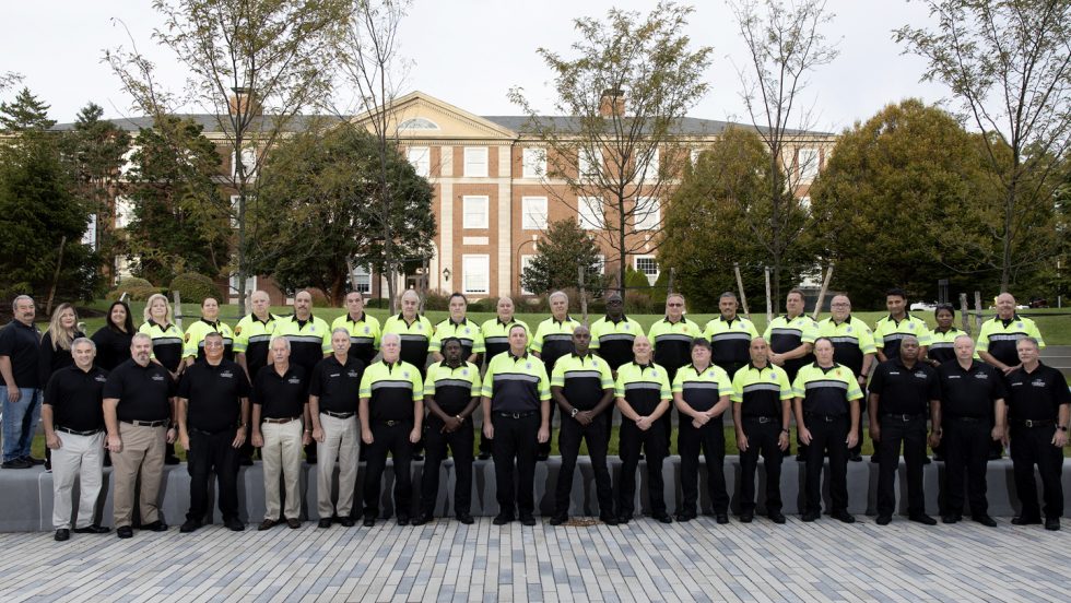 Adelphi University public safety officers on campus.