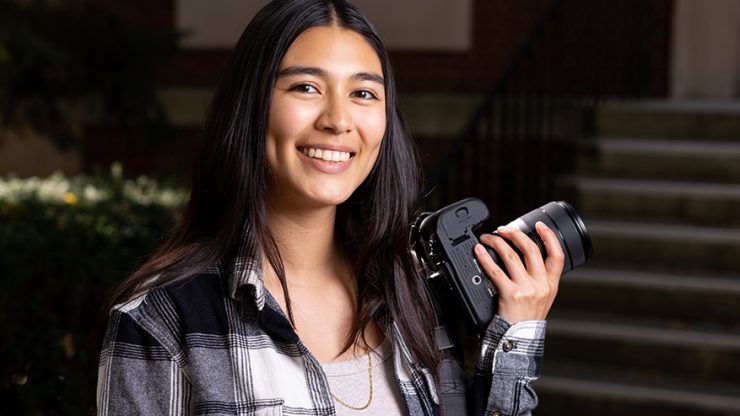 Ana Lyz Rodriguez '22 with her camera