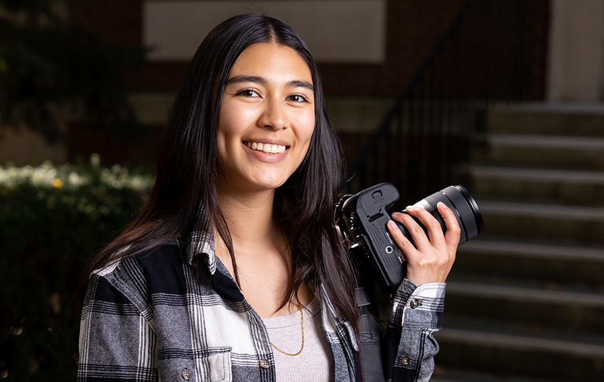 Ana Lyz Rodriguez '22 with her camera